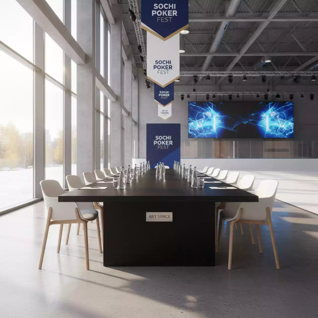 Аренда Стол венге черный кромка ПВХ Лидер 2 2400х900 в Ледовом дворце «Айсберг» — ART SPACE