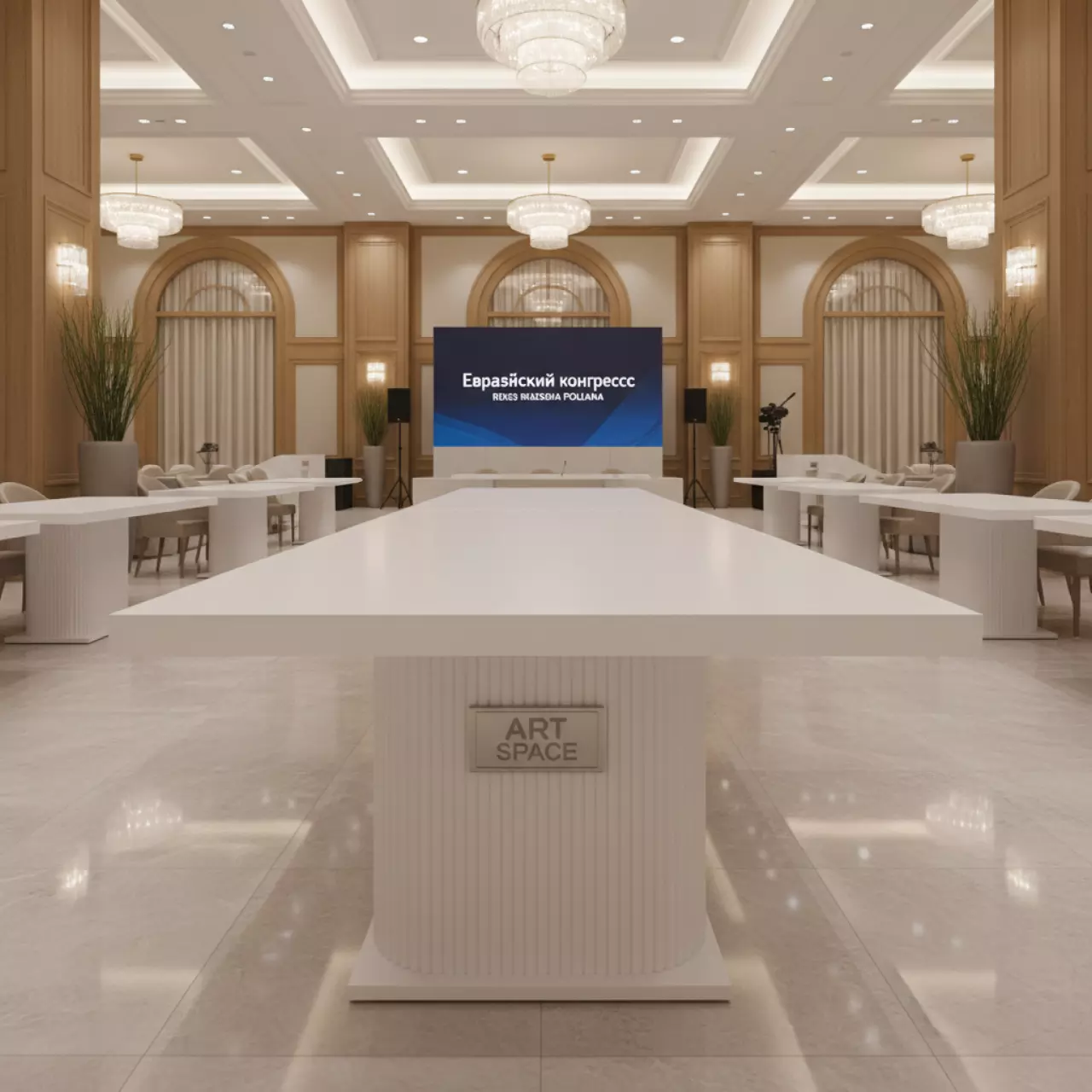 Аренда Стол White 215 Rixos Krasnaya Polyana — ART SPACE