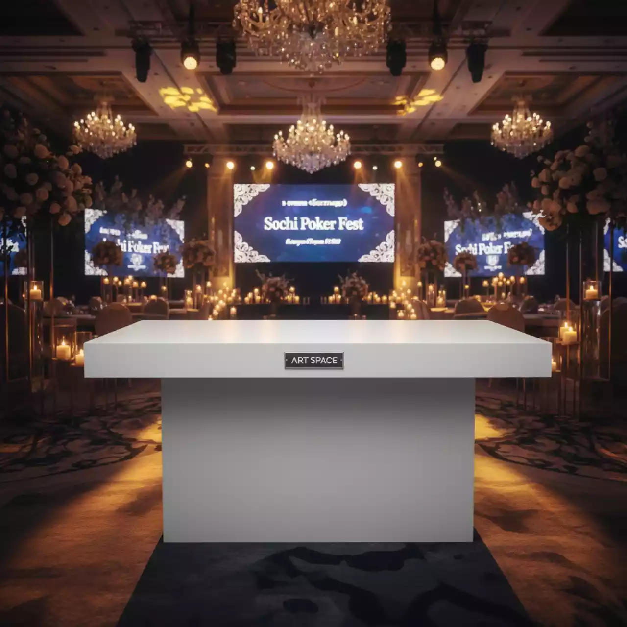 Аренда Стол White cloth 120х60 в отеле «Богатырь» — ART SPACE