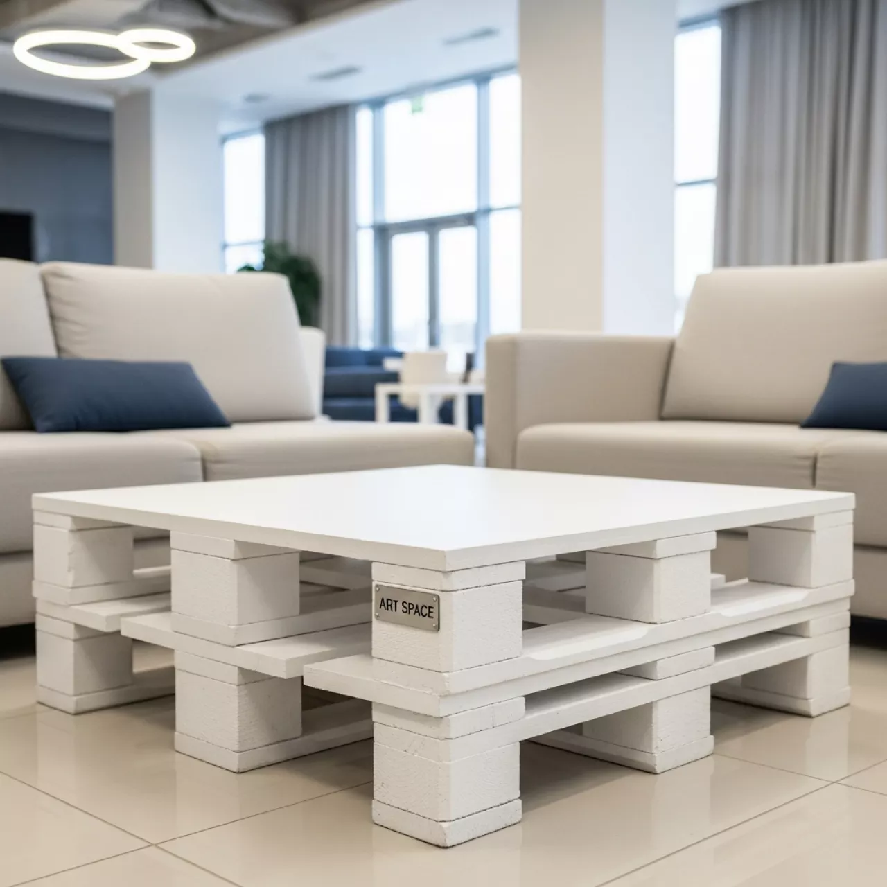 Аренда Стол White pallet 2 из паллет 120x80 в Сочи Парк Отеле — ART SPACE