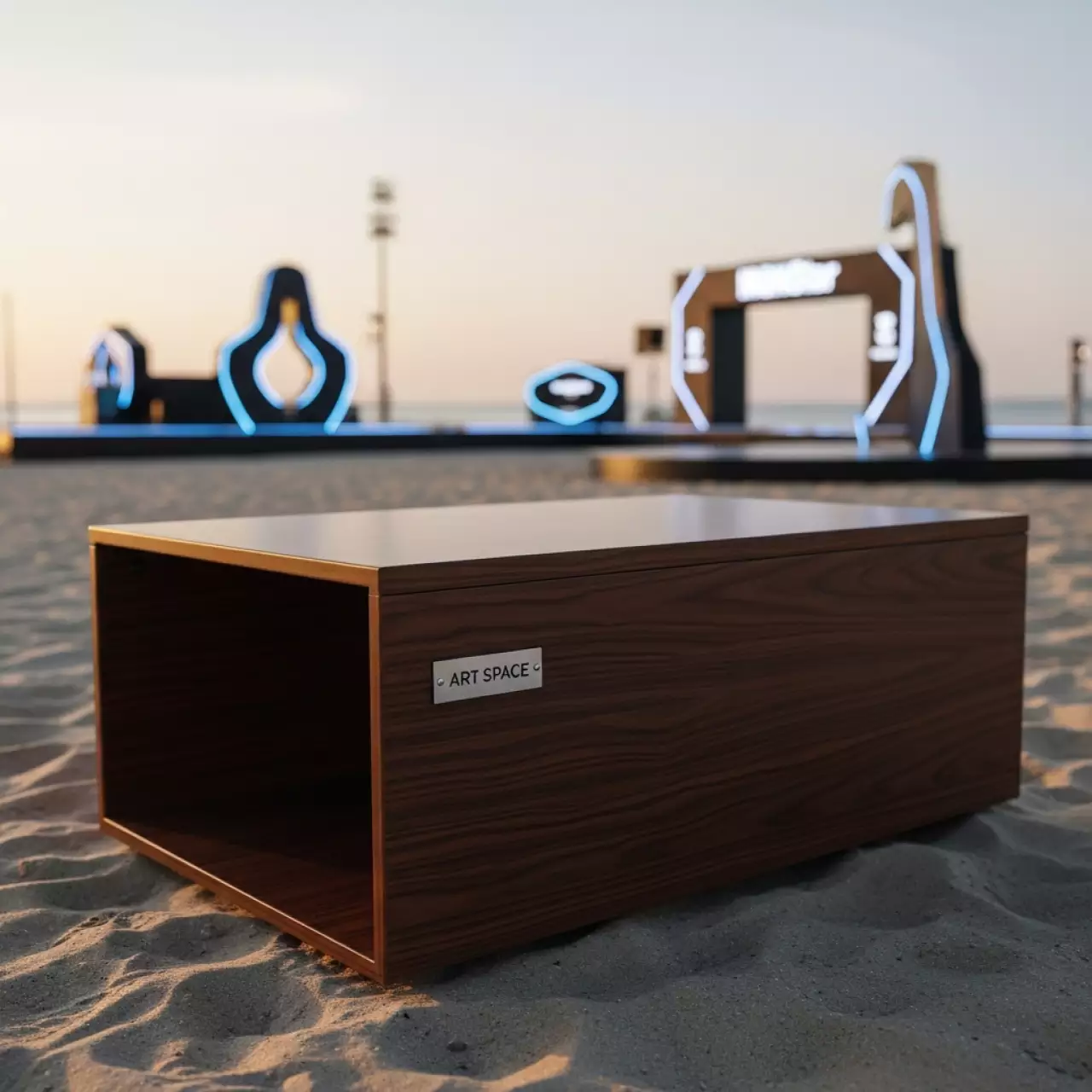 Аренда Стол журнальный 800х600 венге на пляже «Маяк» — ART SPACE