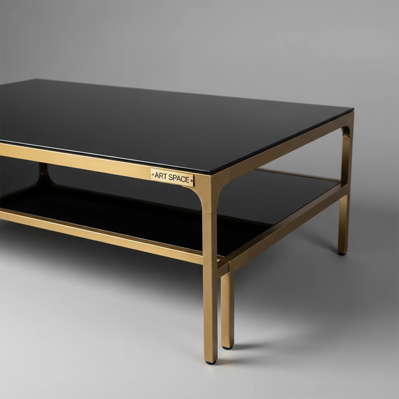 Аренда Стол журнальный Альба 100х50 золото черное стекло в Stella di Mosca — ART SPACE