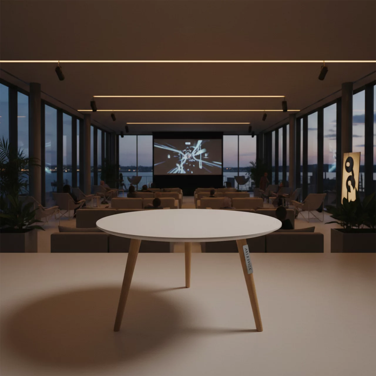 Аренда Стол журнальный Alvi белый деревянные ножки в зале «Чайка» (Морпорт) — ART SPACE