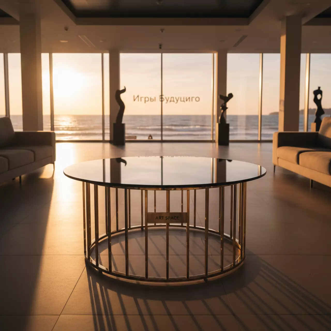 Аренда Стол журнальный Andrea Gold Black на пляже «Мандарин» — ART SPACE