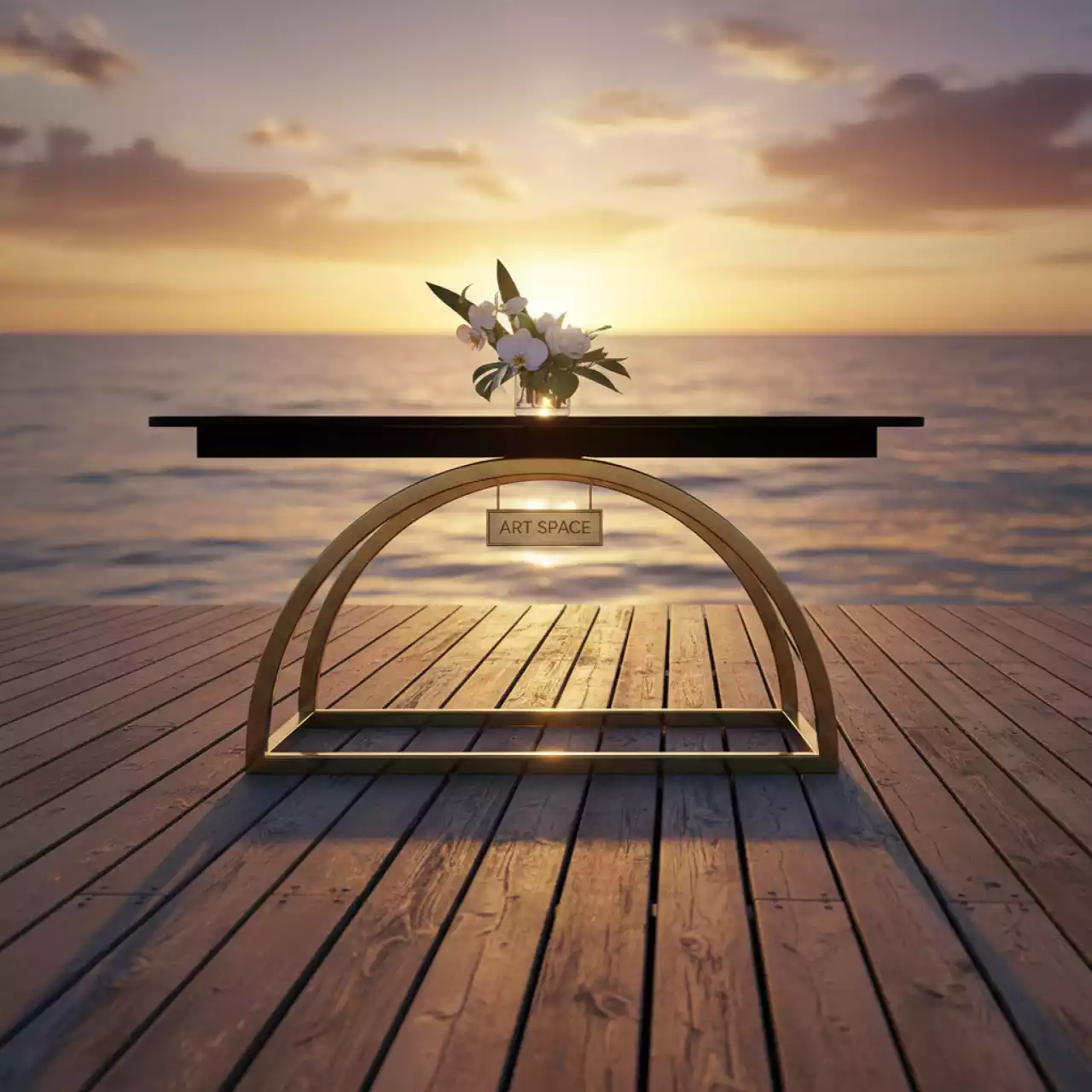 Аренда Стол журнальный arc black на пляже «Маяк» — ART SPACE