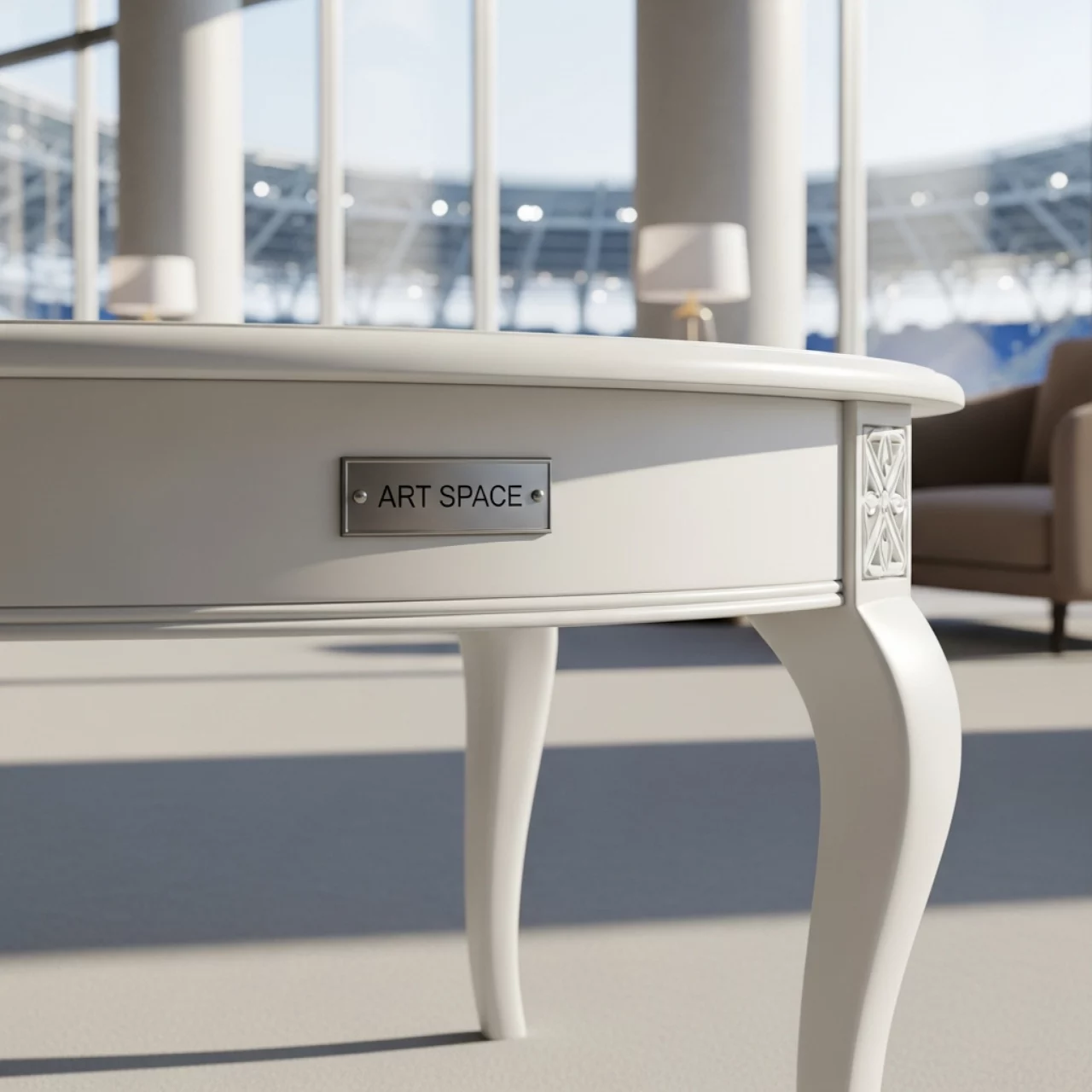 Аренда Стол журнальный белый круглый D70 см на арене «Фишт» — ART SPACE