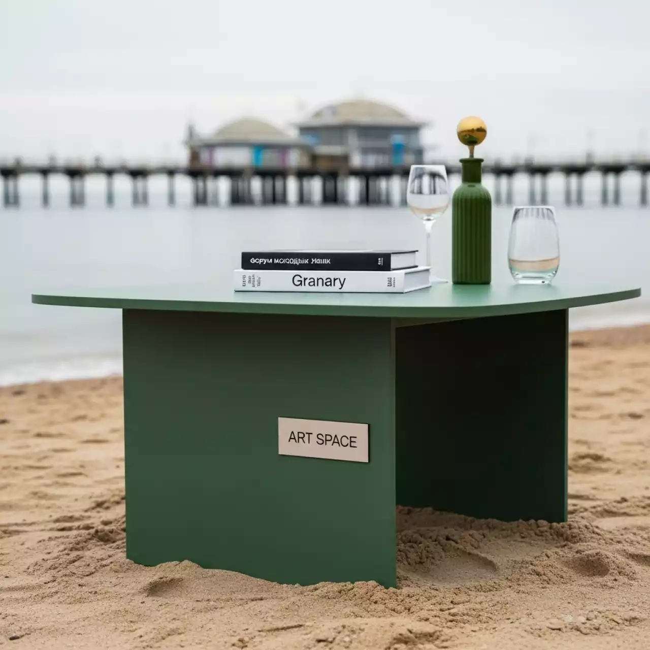 Аренда Стол журнальный Granary зеленый на пляже «Маяк» — ART SPACE