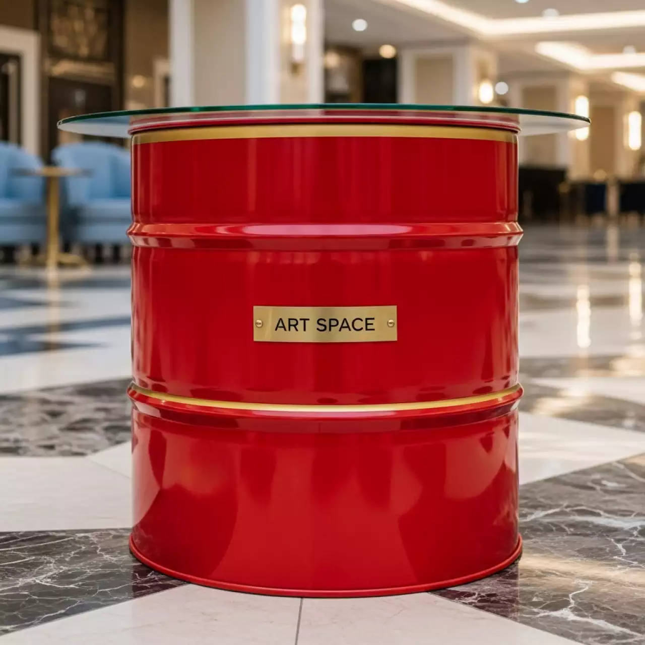 Аренда Стол журнальный из бочки красный в Grand Karat Sochi — ART SPACE