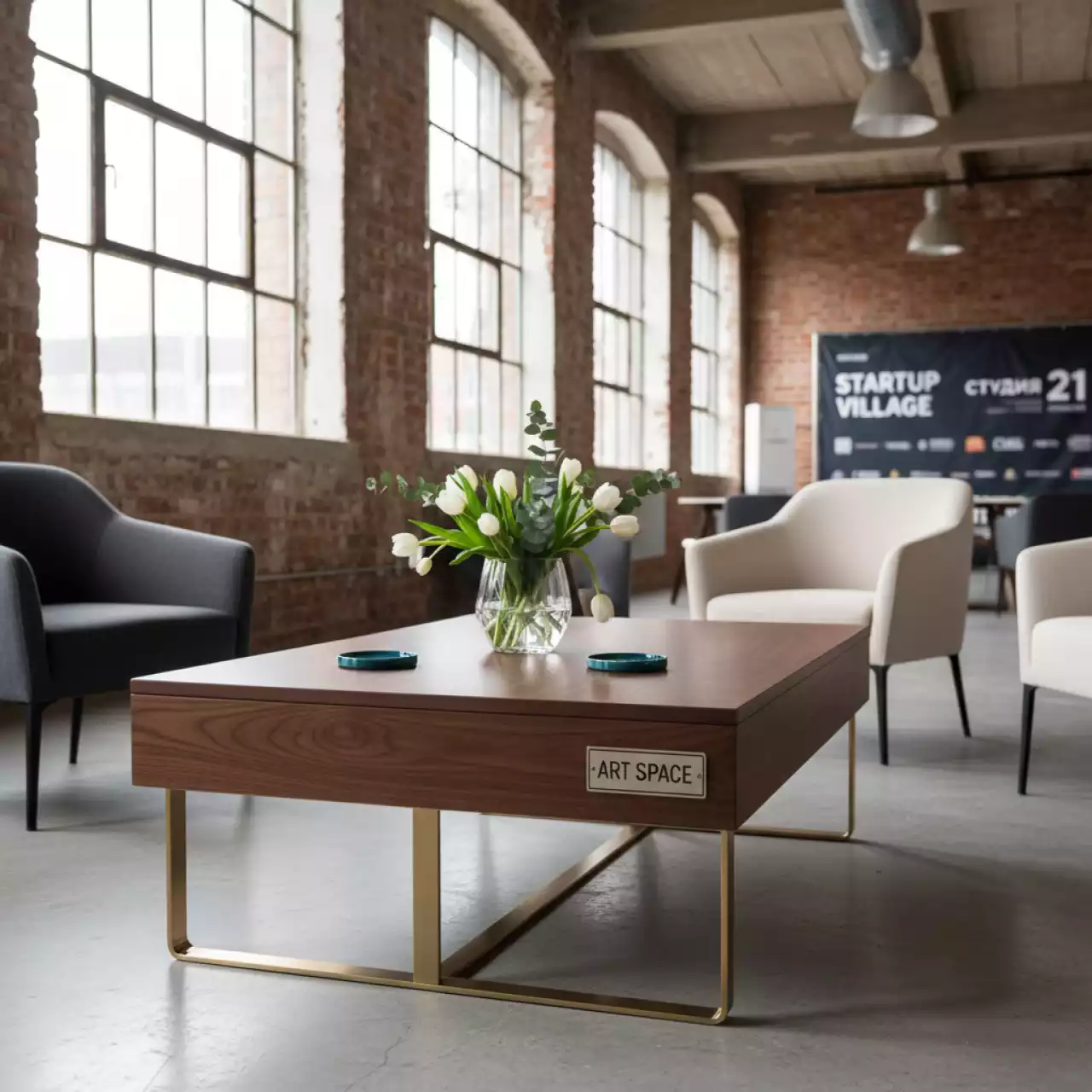 Аренда Стол журнальный Klen 77х39 см в лофте «Студия 21» — ART SPACE