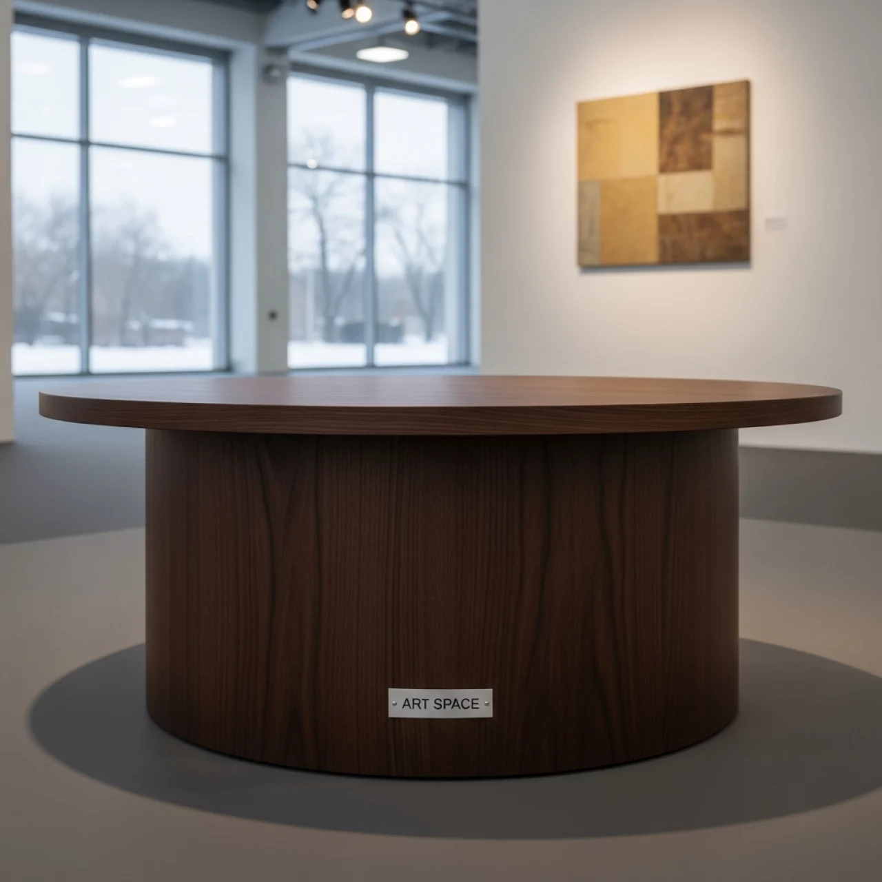 Аренда Стол журнальный коричневый круглый d 120 см в Gamma Sirius — ART SPACE