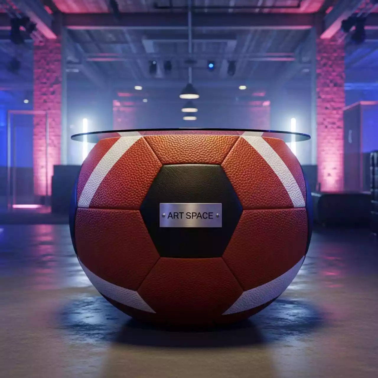 Аренда Стол журнальный круглый Футбольный мяч D 70 см в МФК «Горный» — ART SPACE
