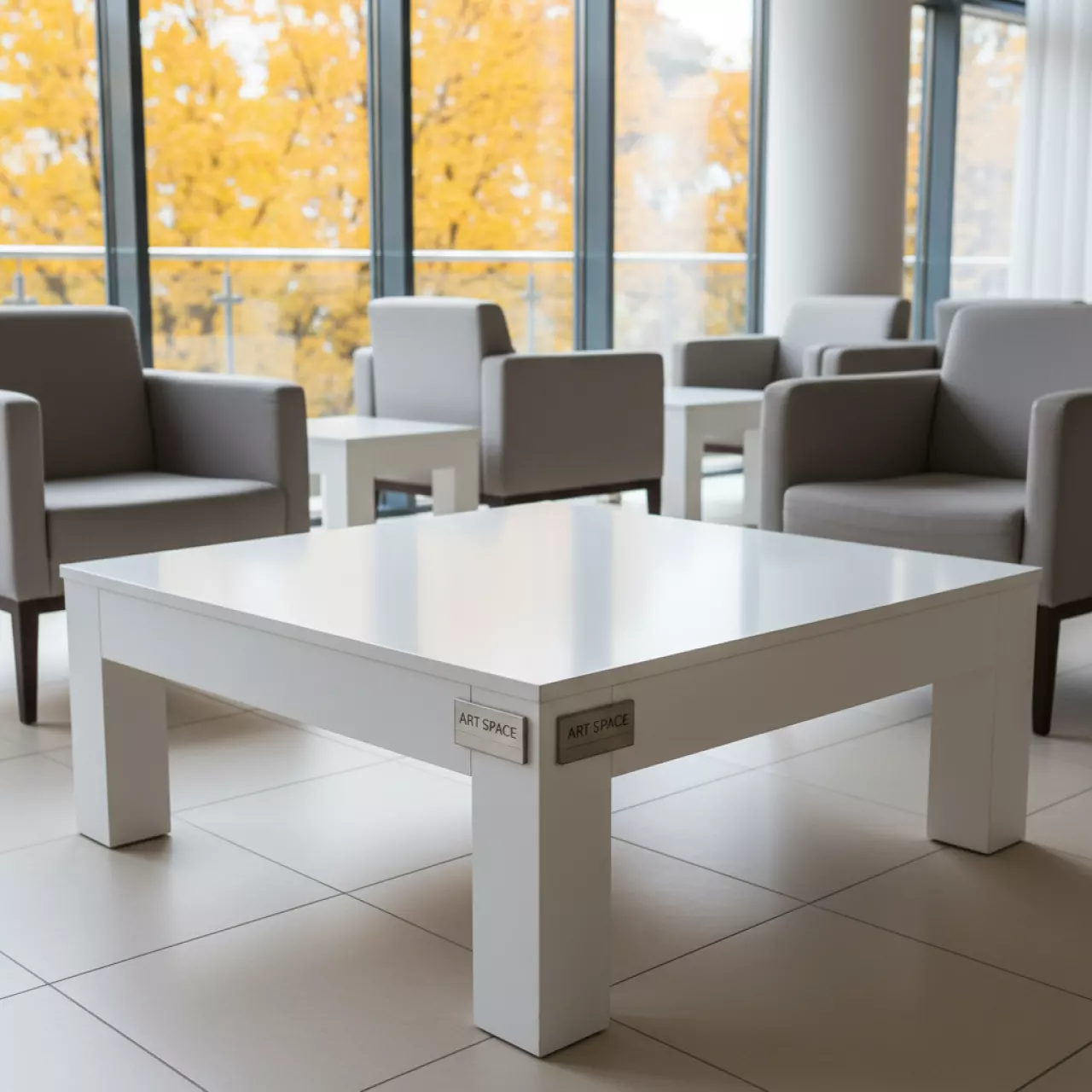 Аренда Стол журнальный квадратный 90x90 см белый в Mercure Сочи Центр — ART SPACE