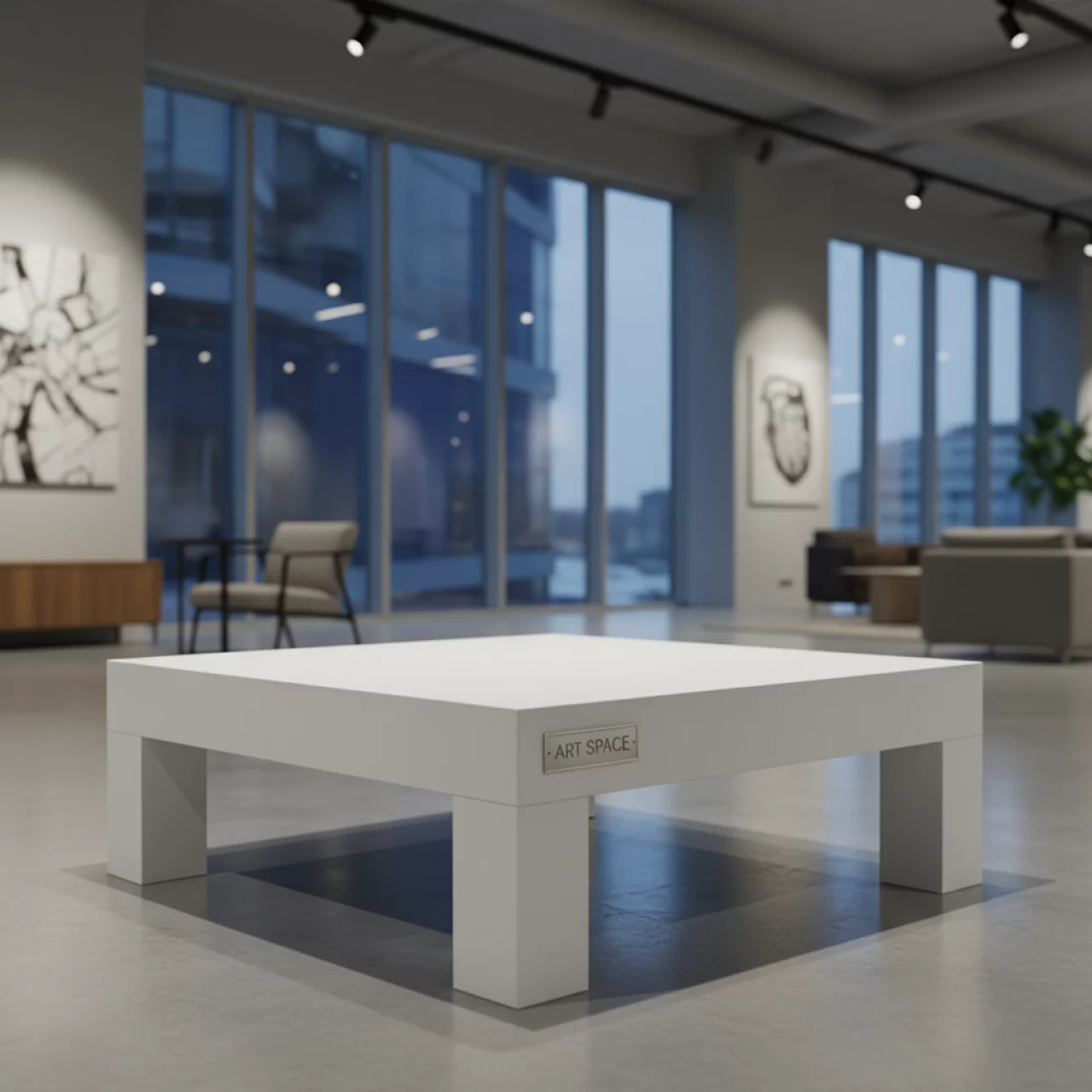 Аренда Стол журнальный квадратный белый в VK Stadium Sirius — ART SPACE