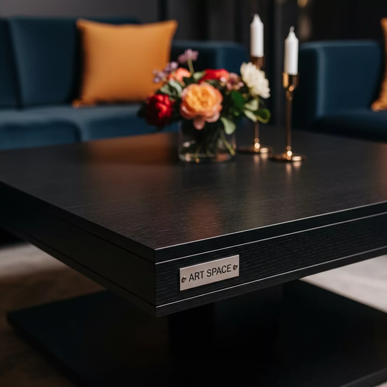 Аренда Стол журнальный квадратный темный на Медальной площади — ART SPACE