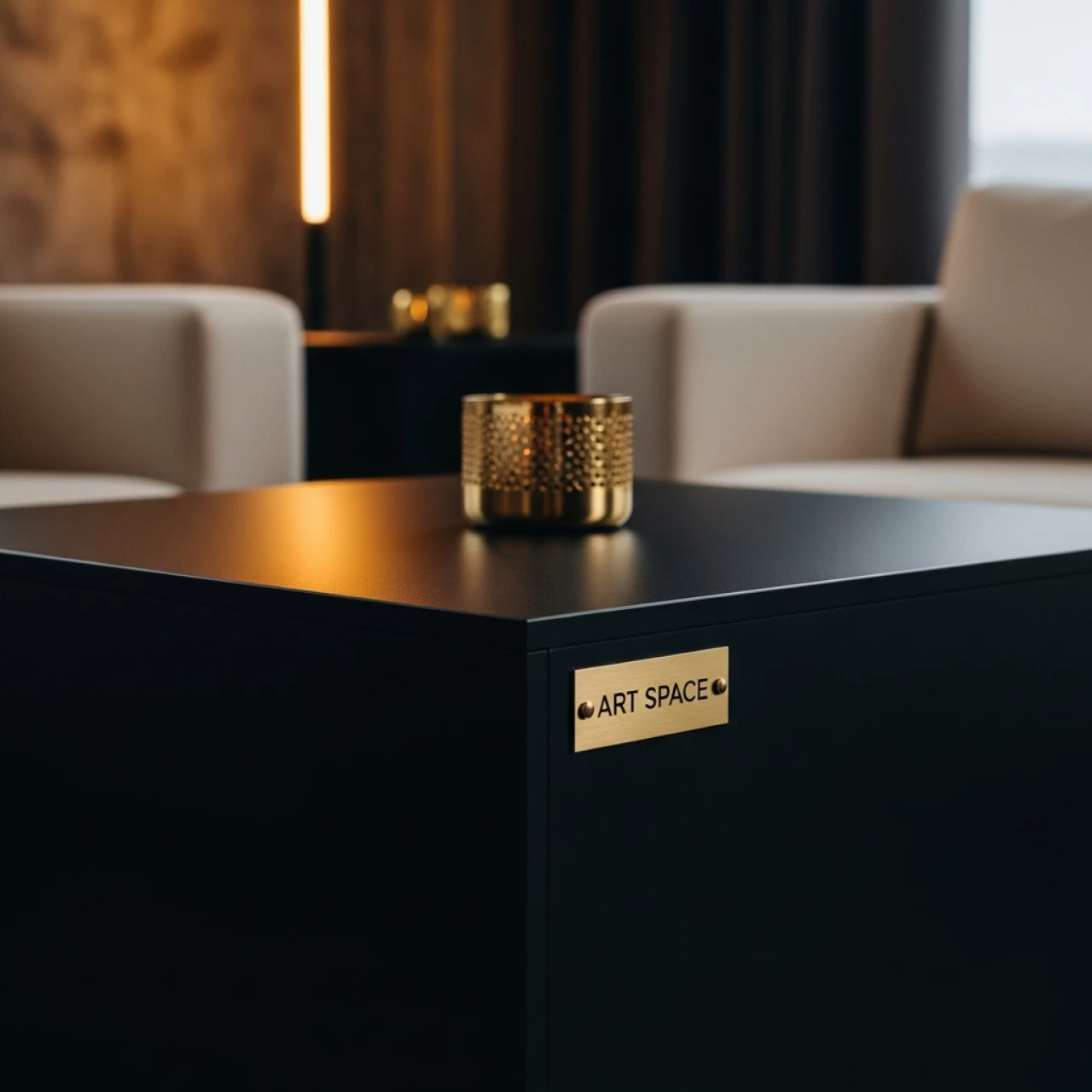 Аренда Стол журнальный ЛАКК черный 55х55 в Golden Tulip Rosa Khutor — ART SPACE