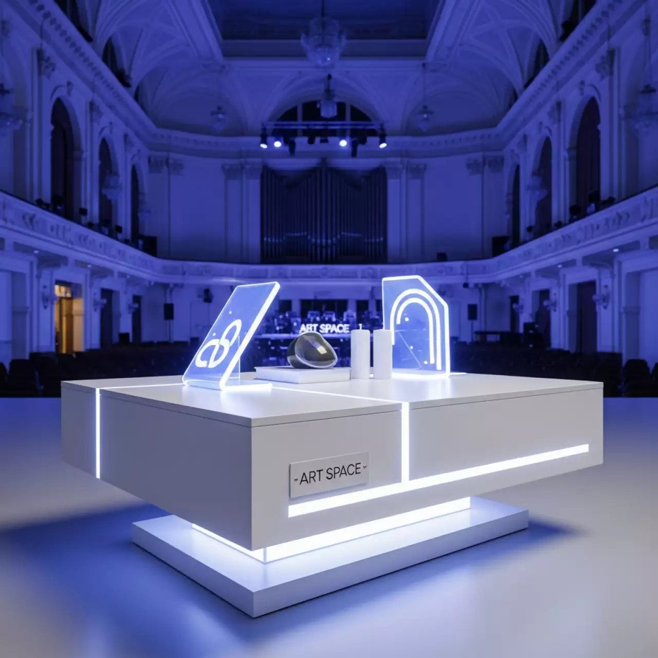 Аренда Стол журнальный Лакк Lack White 90х55 см в Зале органной и камерной музыки — ART SPACE