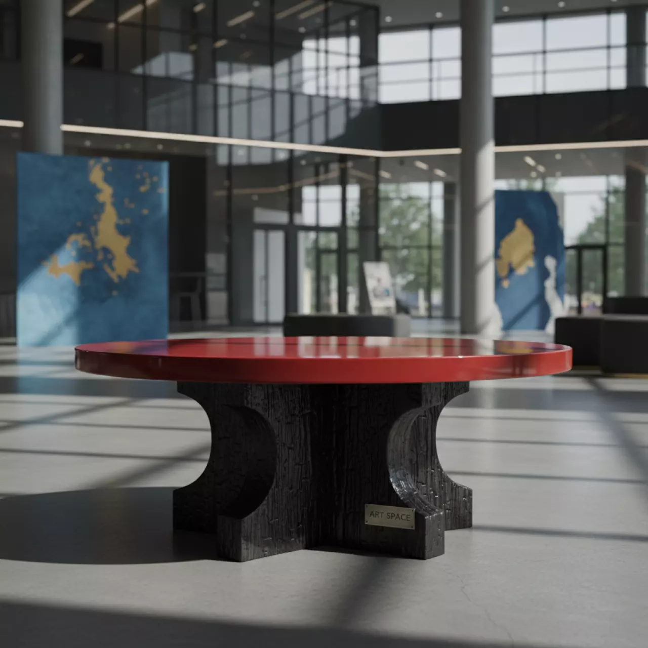 Аренда Стол журнальный обожженный с красной столешницей в Университете «Сириус» — ART SPACE