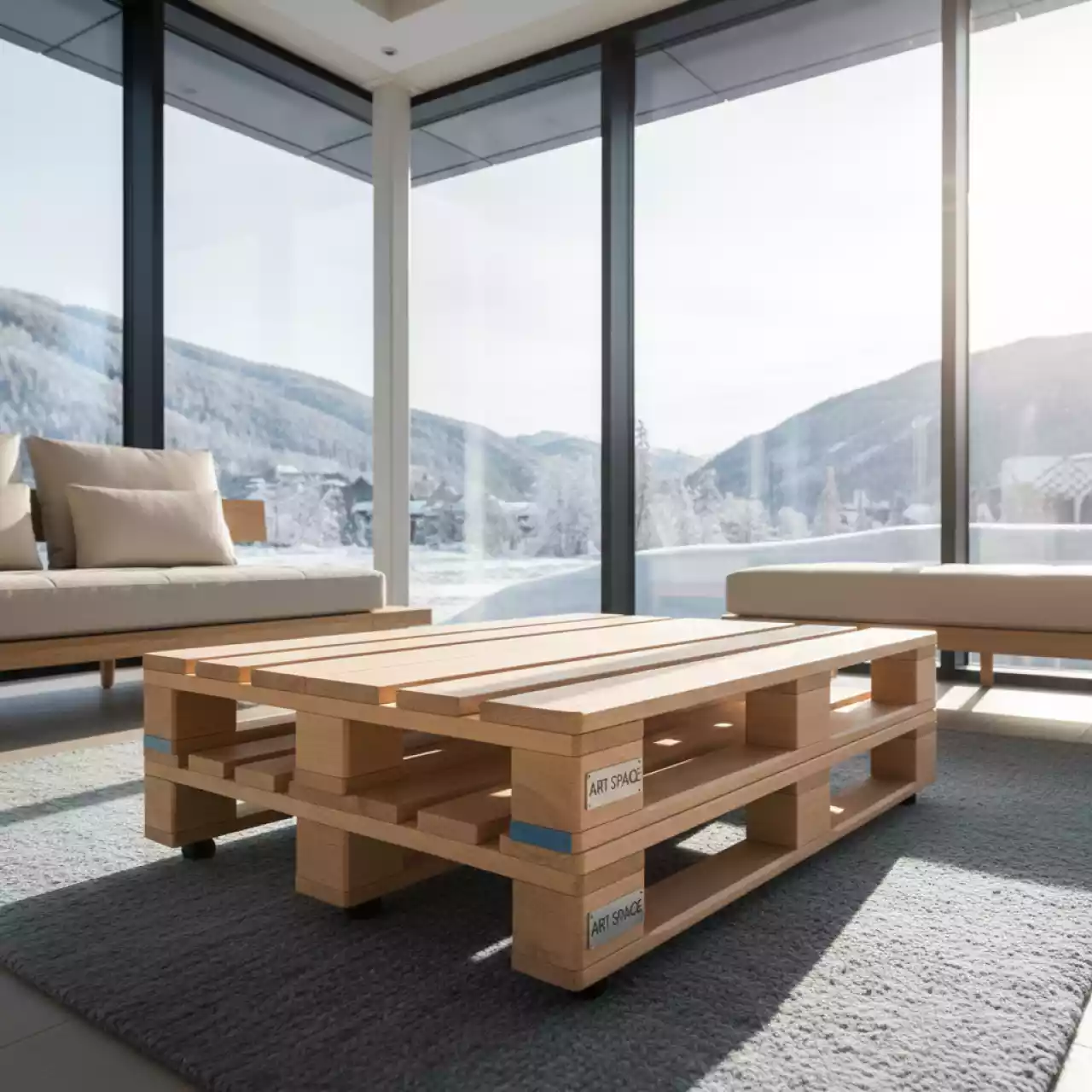 Аренда Стол журнальный паллетный деревянный в отеле «Звездный» — ART SPACE