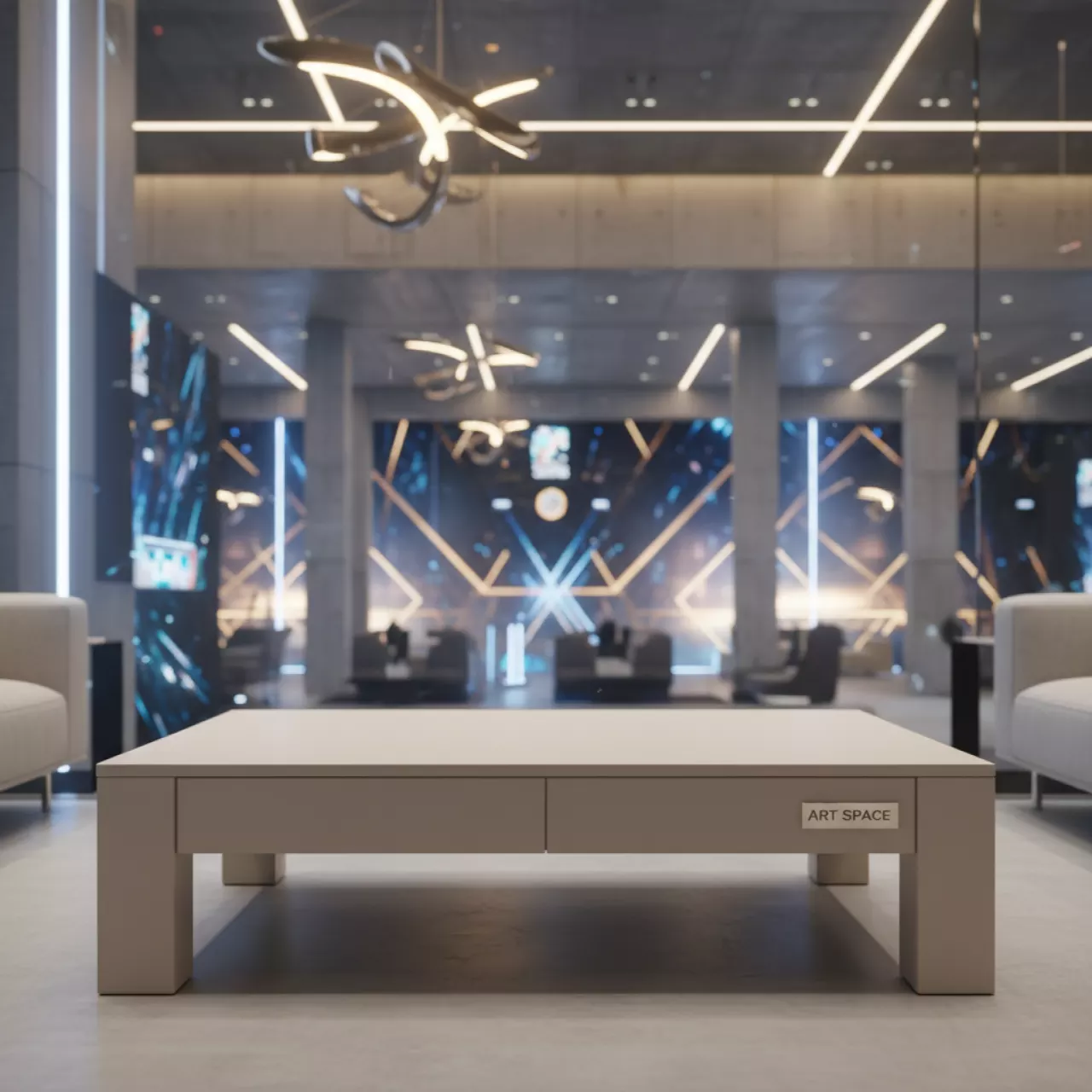 Аренда Стол журнальный прямоугольный бежевый 90х55 см высота 45 см в Alpha Sirius — ART SPACE