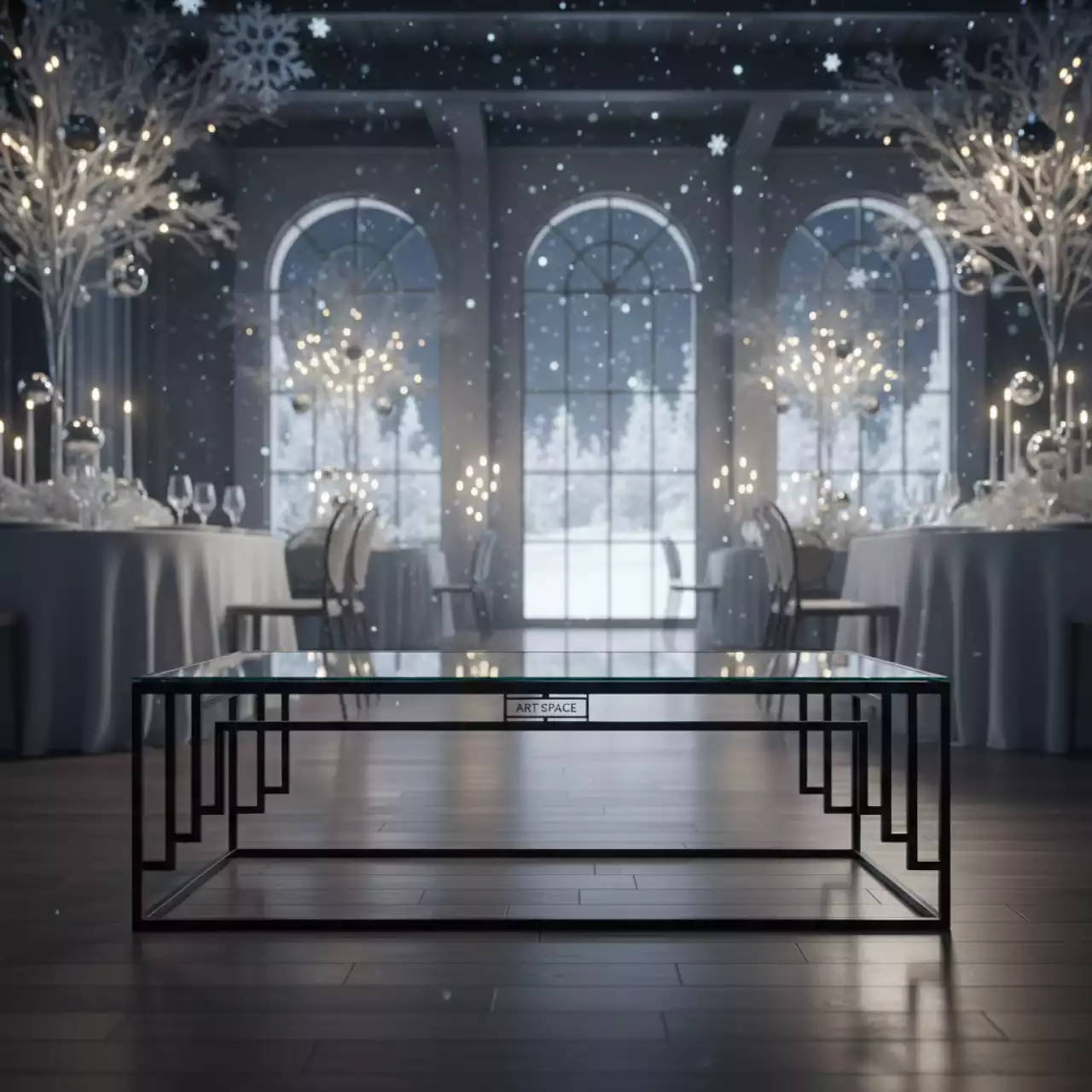 Аренда Стол журнальный прямоугольный со стеклом черный 118х59 см 02 071BK в санатории «Русь» — ART SPACE