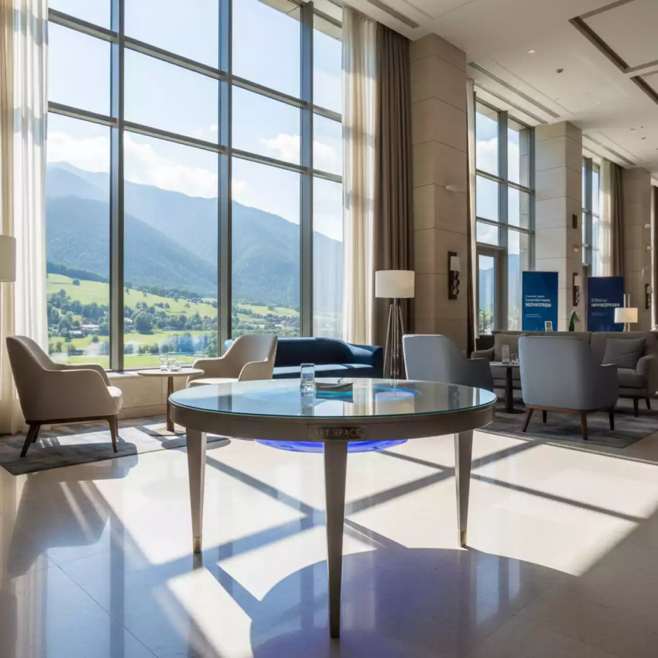 Аренда Стол журнальный с LED подсветкой D 51 в Гранд Отель Поляна — ART SPACE