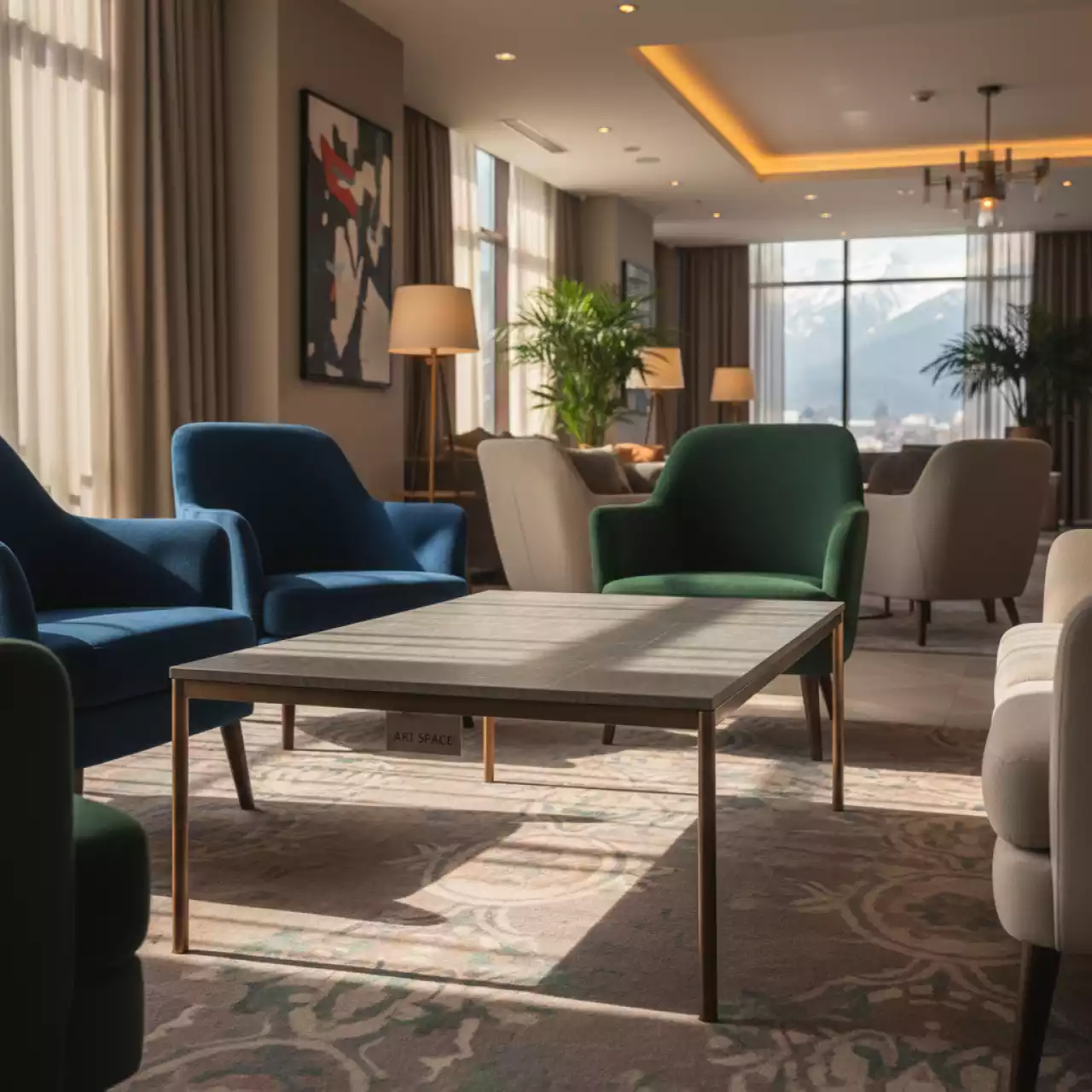 Аренда Стол журнальный Senafe керамика металл античная бронза 110х55х45 в Sochi Marriott Krasnaya Polyana — ART SPACE