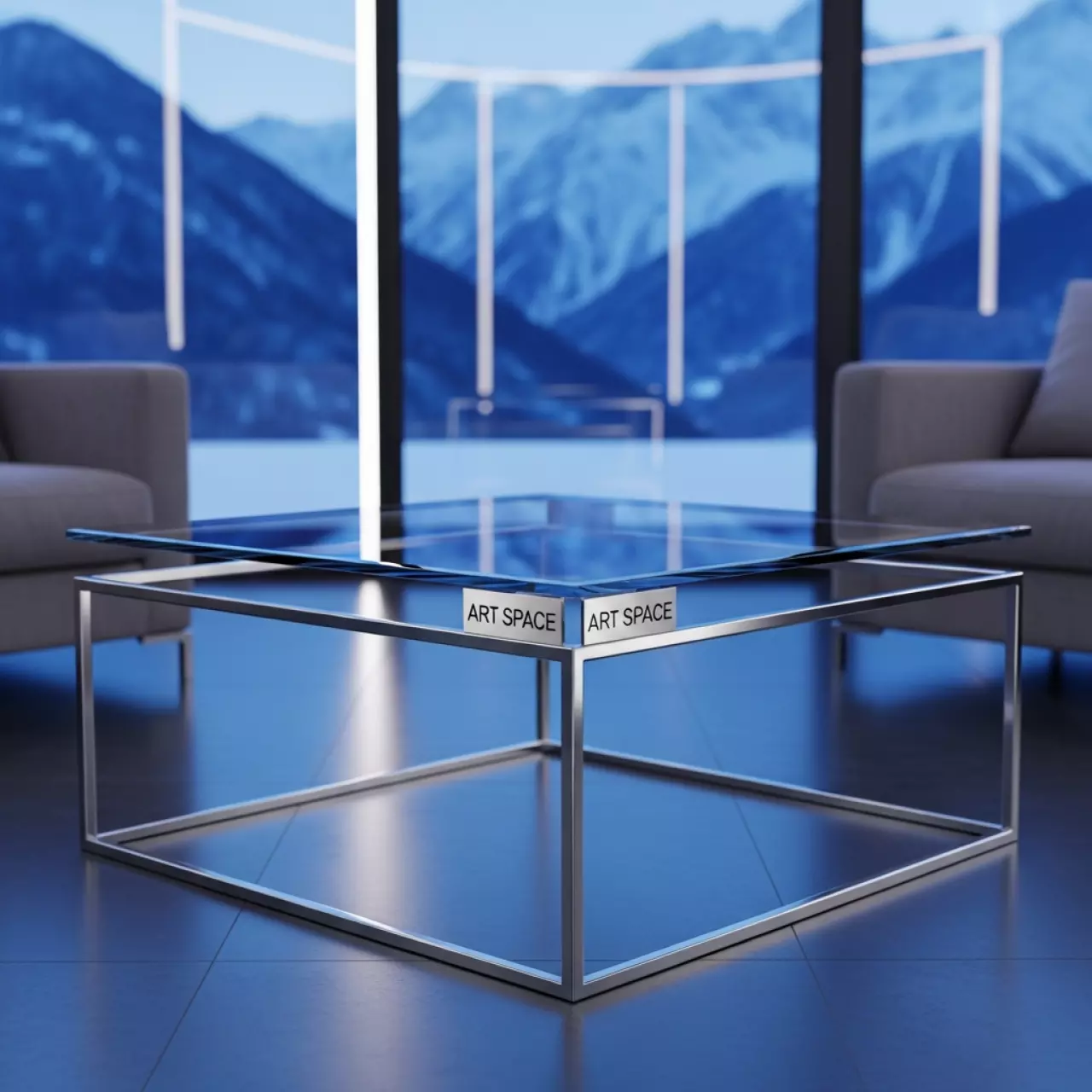 Аренда Стол журнальный стеклянный квадратный 70х70 см 02 098 в Sochi Marriott Krasnaya Polyana — ART SPACE