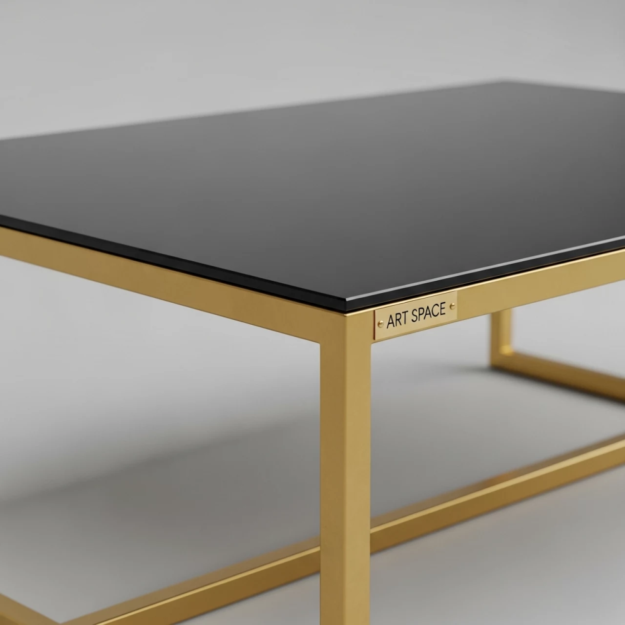 Аренда Стол журнальный Вива 50х50 золото черное стекло на вилле «Анна» — ART SPACE