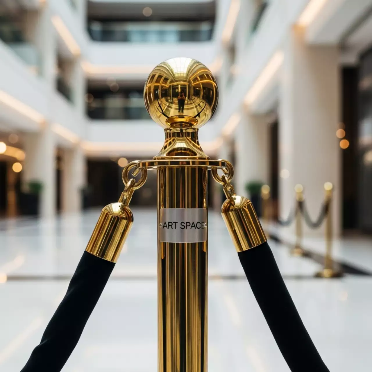 Аренда Столб ограничительный с канатом золотой в City Park Hotel Sochi — ART SPACE