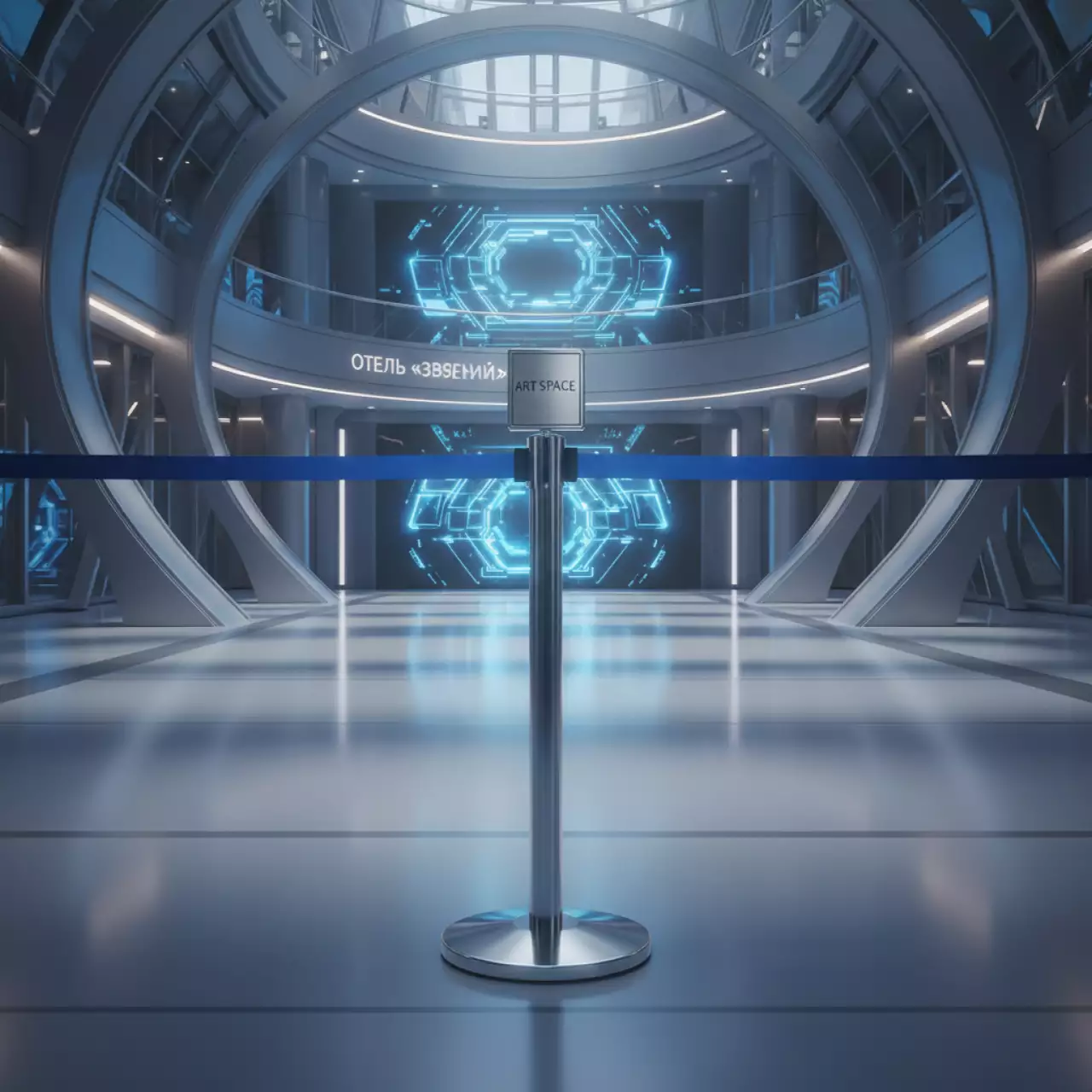 Аренда Столбик металлический с синей лентой в отеле «Звездный» — ART SPACE