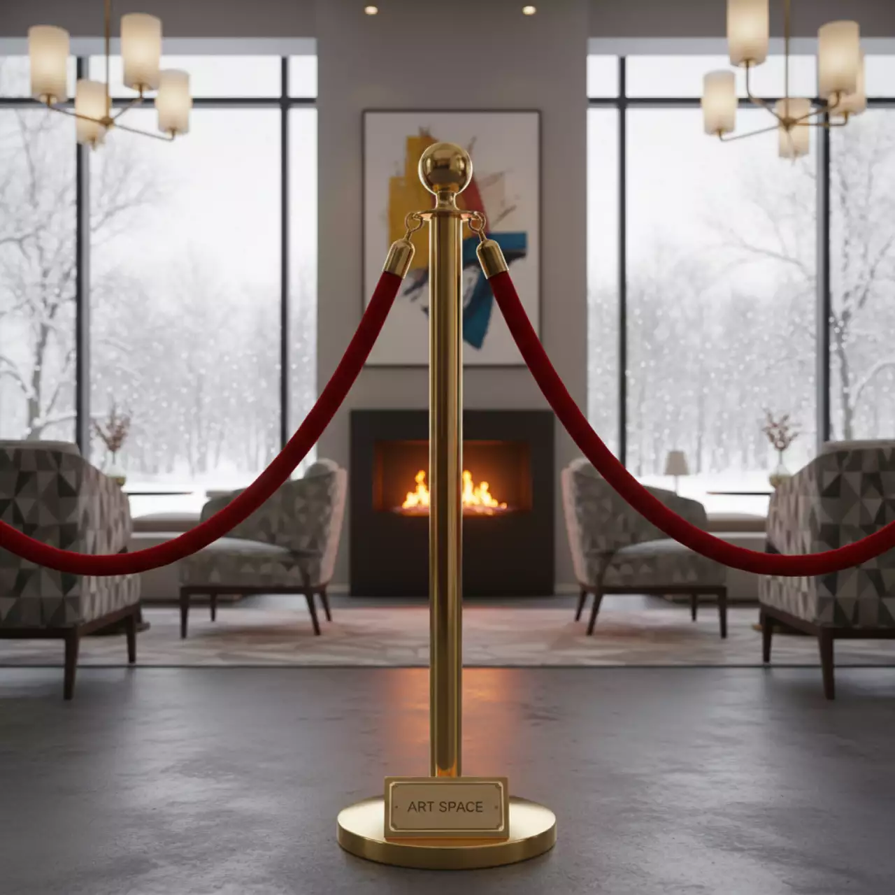 Аренда Столбик золотой с канатом 96 см в Novotel Resort — ART SPACE