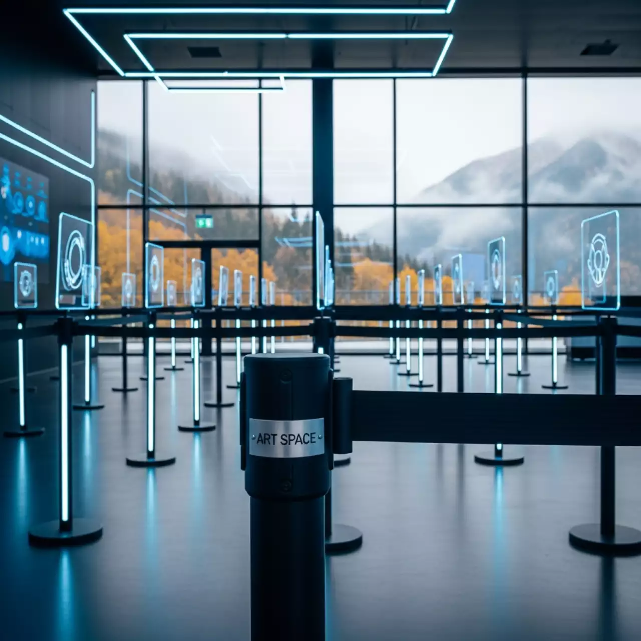 Аренда Столбики для ограждения с лентой черные на курорте «Газпром» (Альпика) — ART SPACE