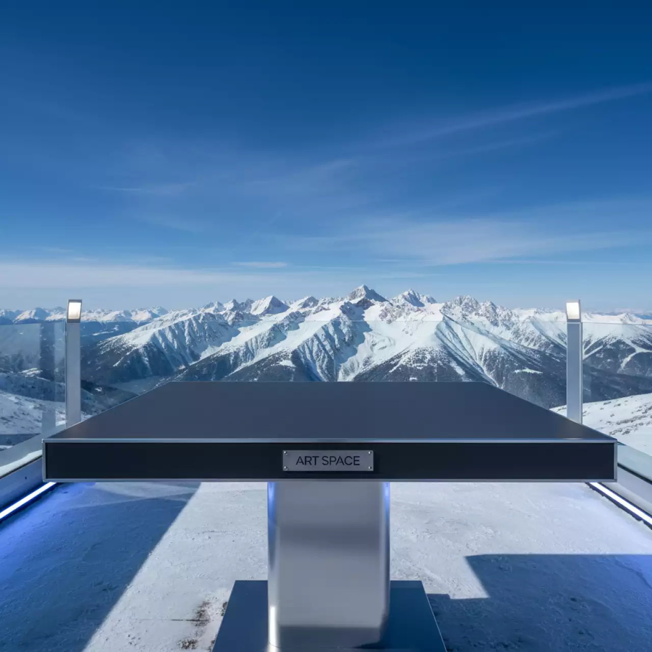 Аренда Столешница Compact Laminate квадратная для подстолья Nemo Domino Tiffany Cross на площадке Rosa Peak (2320м) — ART SPACE