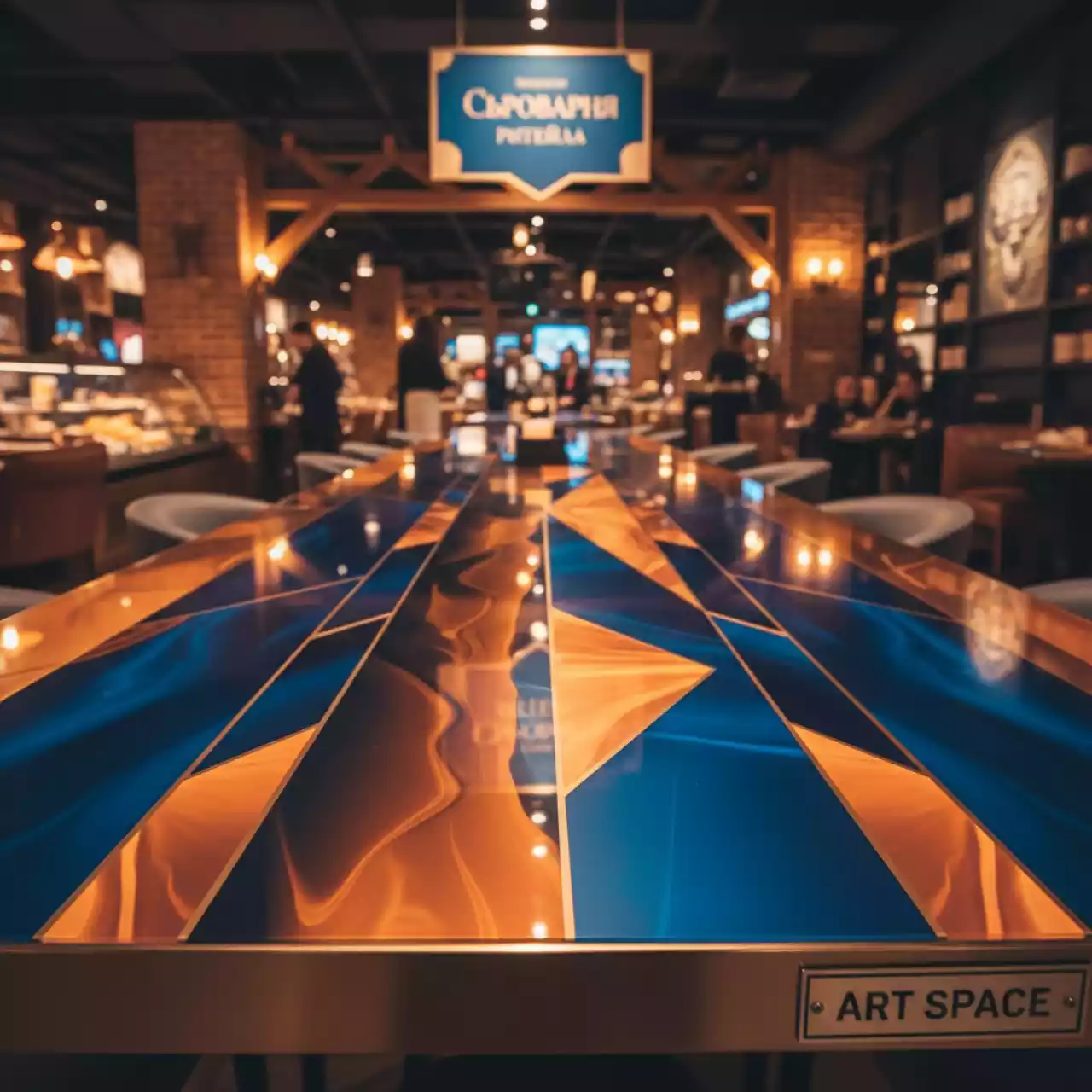 Аренда Столешница цветная в ресторане «Сыроварня» — ART SPACE