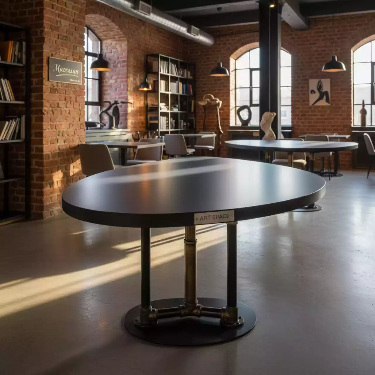 Аренда Столешница каплевидная Compact Laminate для подстолья Nemo Domino Tiffany Cross Rhino в ресторане «Магеллан» — ART SPACE