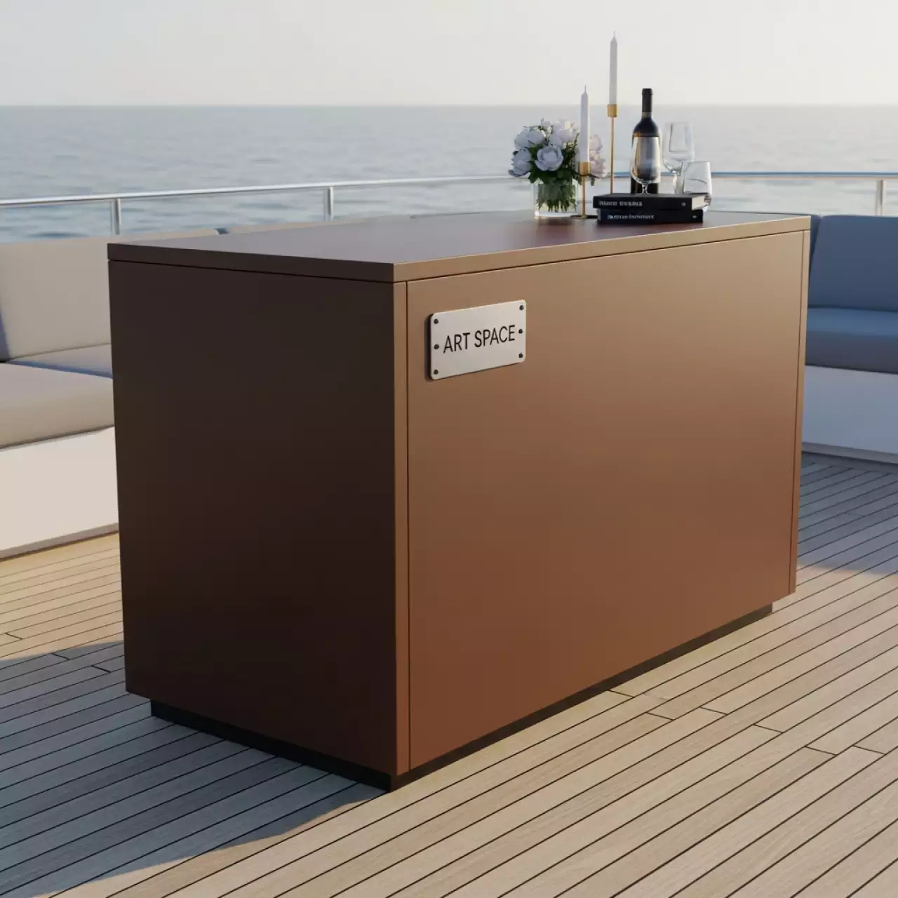 Аренда Столешница компактная Helsinki коричневая 120х80 на VIP-яхте (Имеретинский порт) — ART SPACE