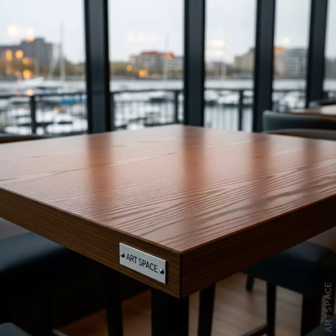 Аренда Столешница компактная коричневая Helsinki 80х80 в ресторане «Паруса» — ART SPACE