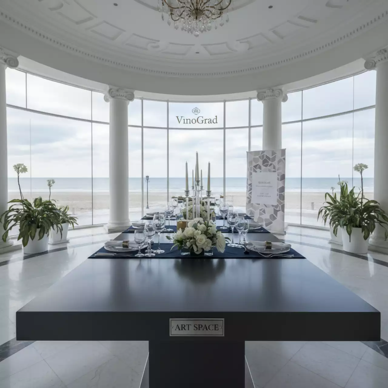 Аренда Столешница компактная темно серая Helsinki 120х80 в пляжном комплексе VinoGrad — ART SPACE