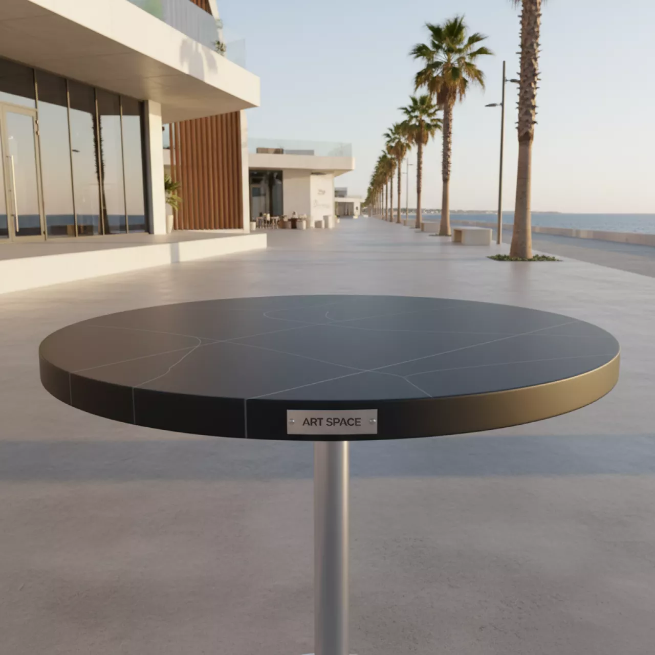 Аренда Столешница круглая Solid Compact диаметр 590 мм на Имеретинской набережной — ART SPACE