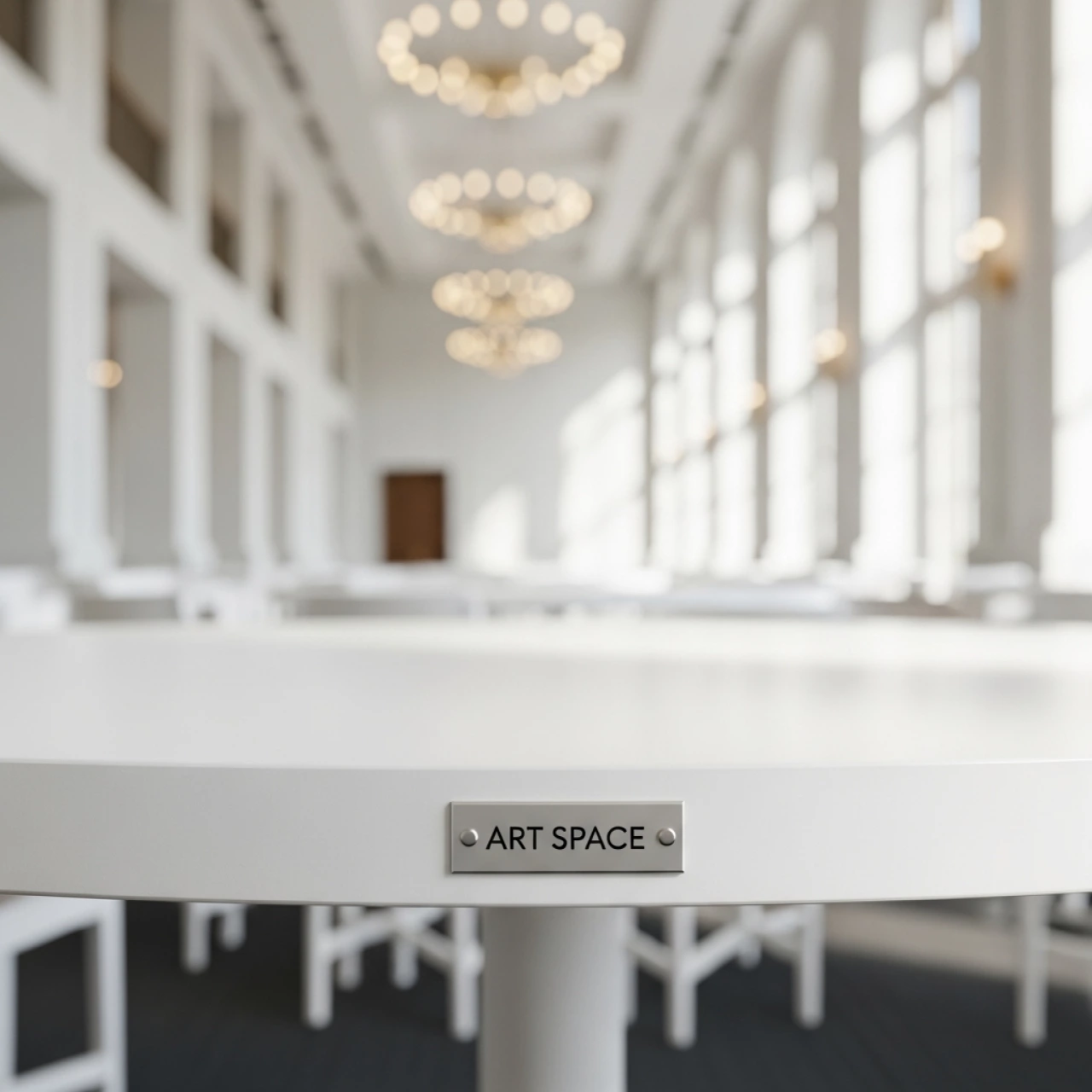 Аренда Столешница круглая Werzalit D700 мм белая в Radisson Blu Resort & Congress Centre — ART SPACE