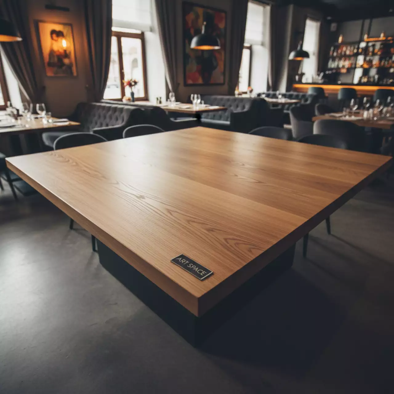 Аренда Столешница квадратная Solid Oak в ресторане «Баран-Рапан» — ART SPACE