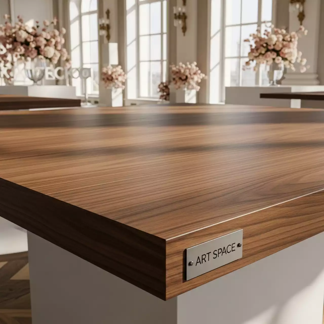 Аренда Столешница квадратная Werzalit 800х800 орех в Cosmos Sochi Hotel — ART SPACE