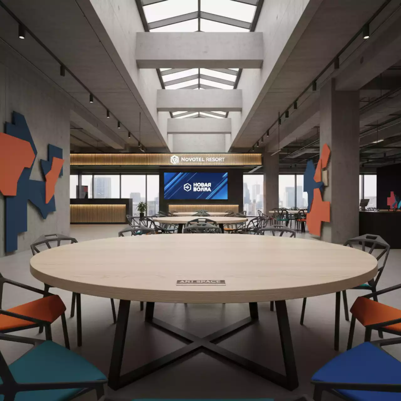 Аренда Столешница ЛДСП круглая дуб беленый в Novotel Resort — ART SPACE