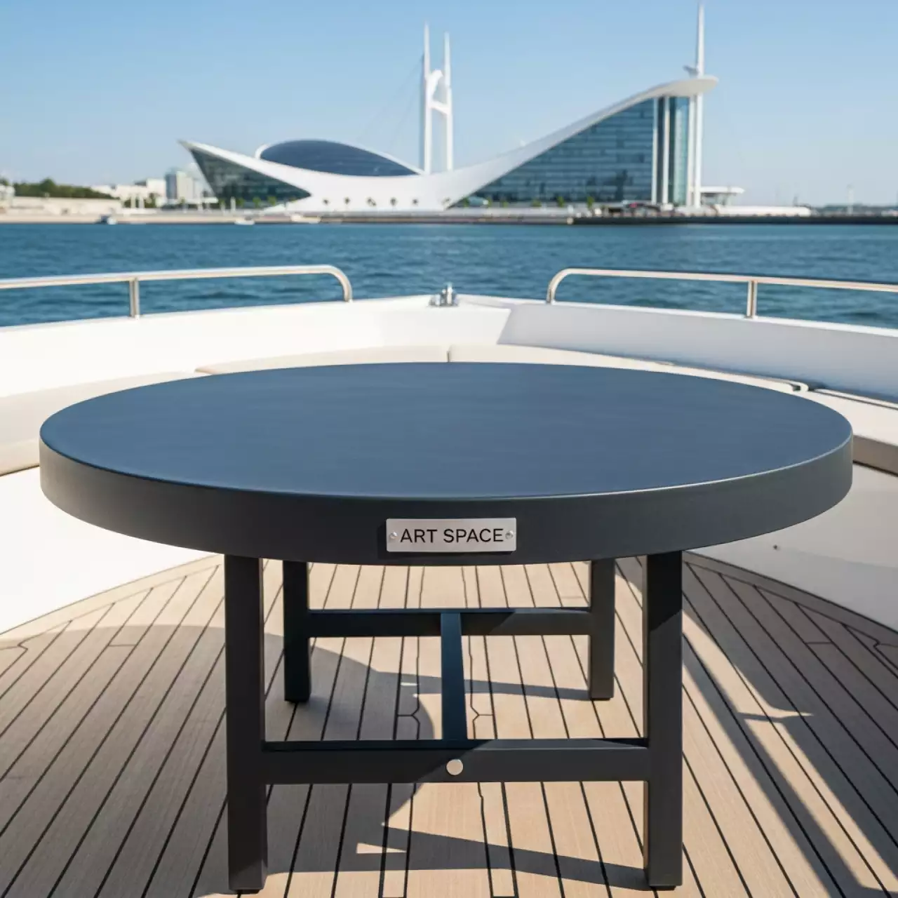 Аренда Столешница пластиковая круглая Dodo Domino Folding на VIP-яхте (Имеретинский порт) — ART SPACE