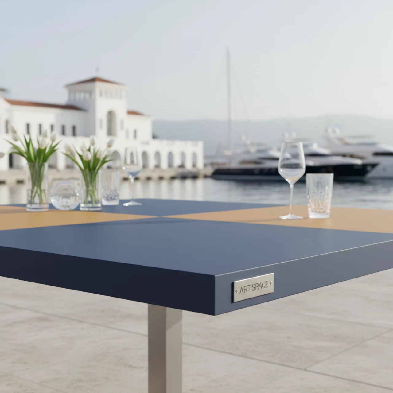 Аренда Столешница Solid Compact квадратная 990х990 на территории Морпорта Сочи — ART SPACE
