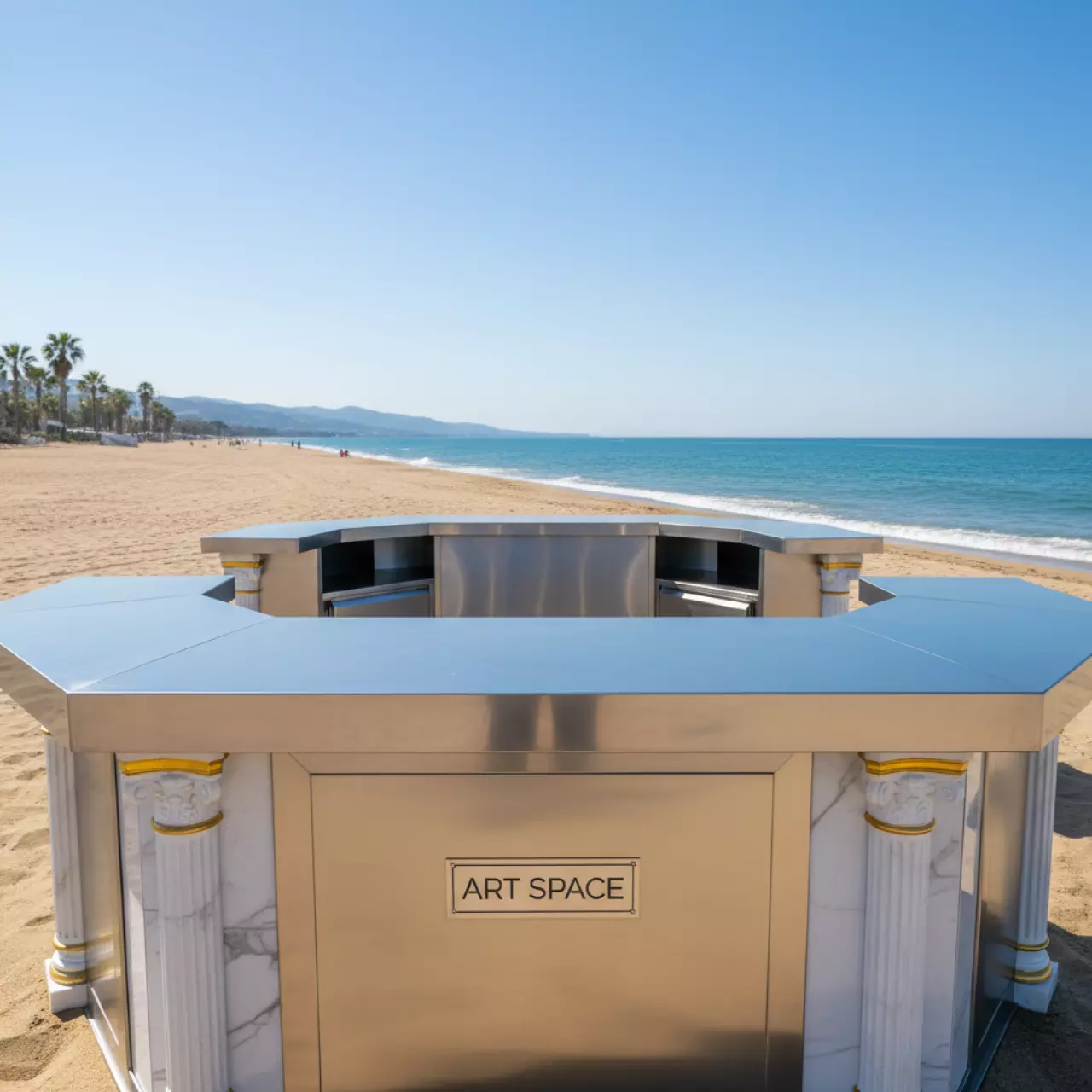 Аренда Столешница стальная Jumbo Bar Top на пляже «Маяк» — ART SPACE