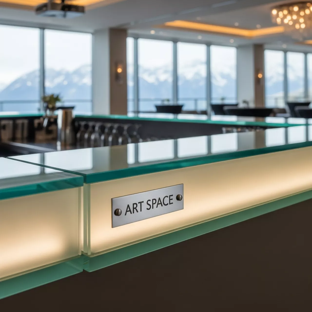 Аренда Столешница стеклянная Break Bar Top для барной стойки в Поляна 1389 Отель и Спа — ART SPACE