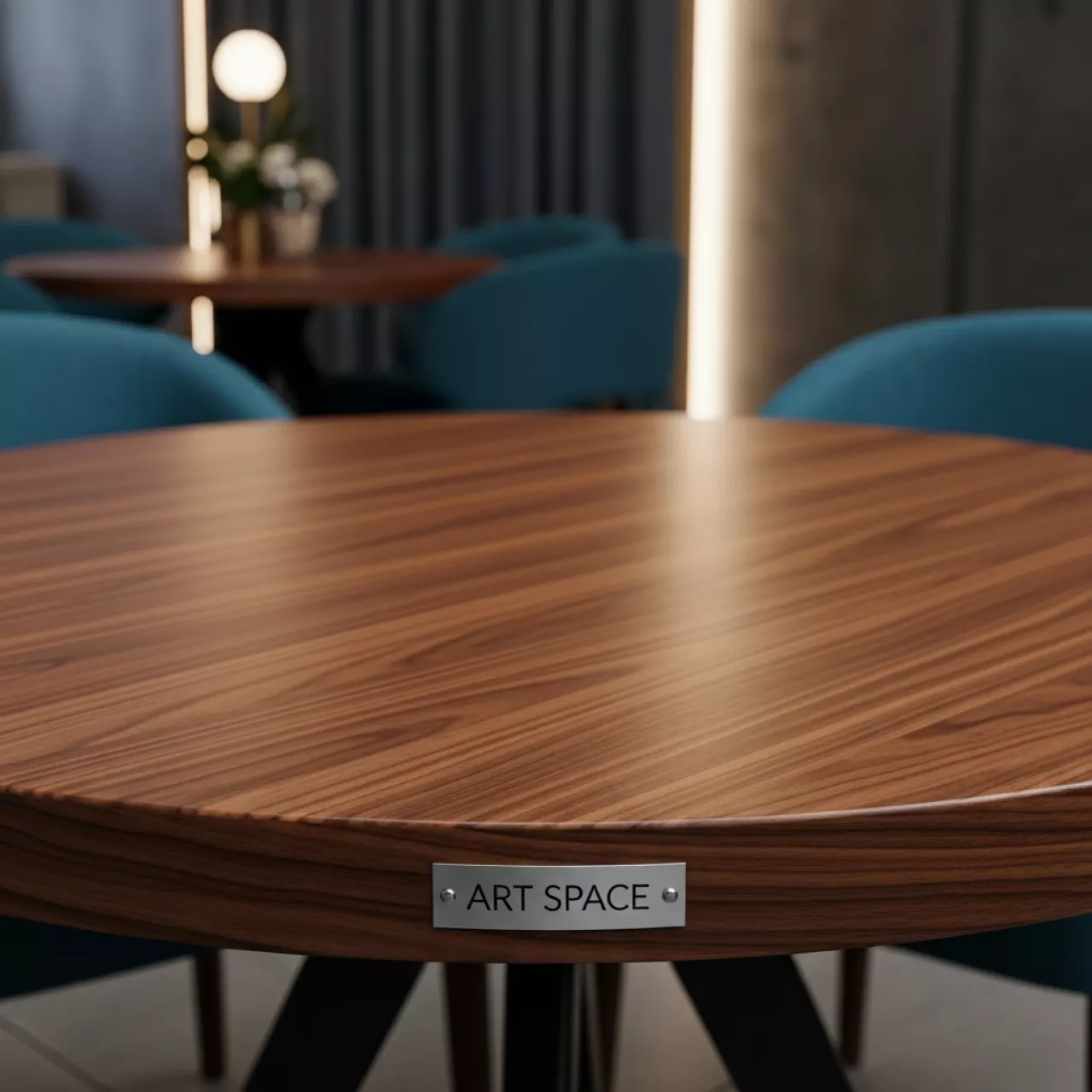 Аренда Столешница Werzalit круглая D800 орех в ресторане «Высота 5642» — ART SPACE