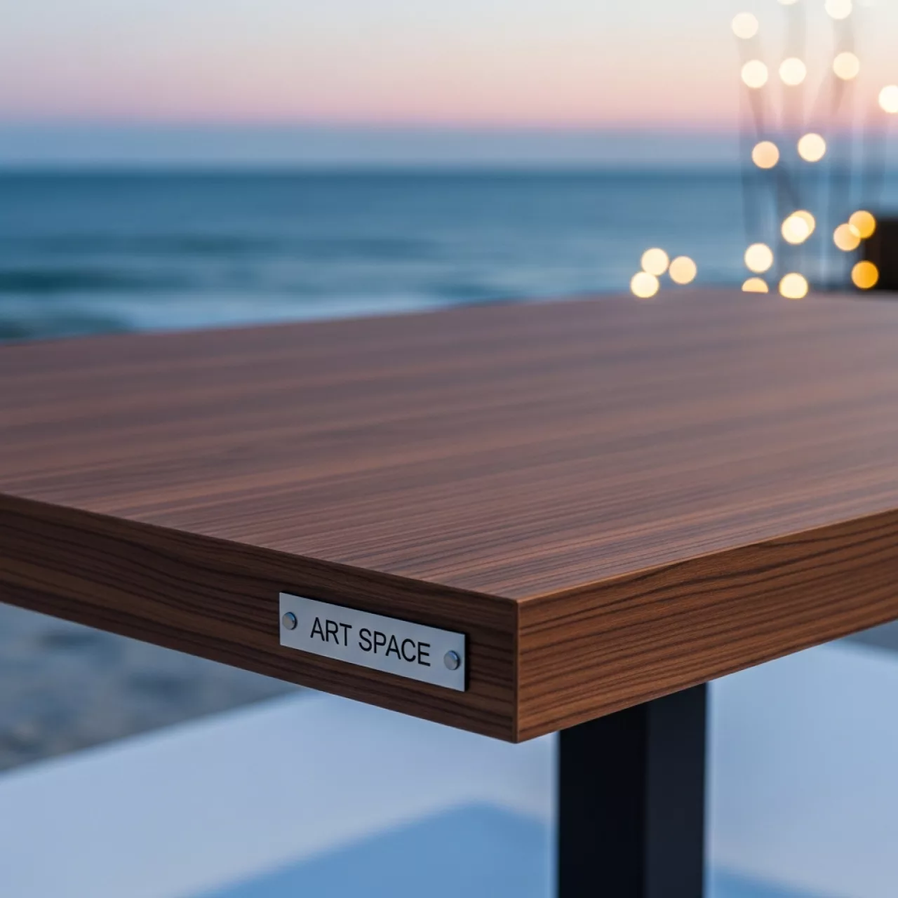 Аренда Столешница Werzalit прямоугольная 1100х700 венге на пляже «Мандарин» — ART SPACE