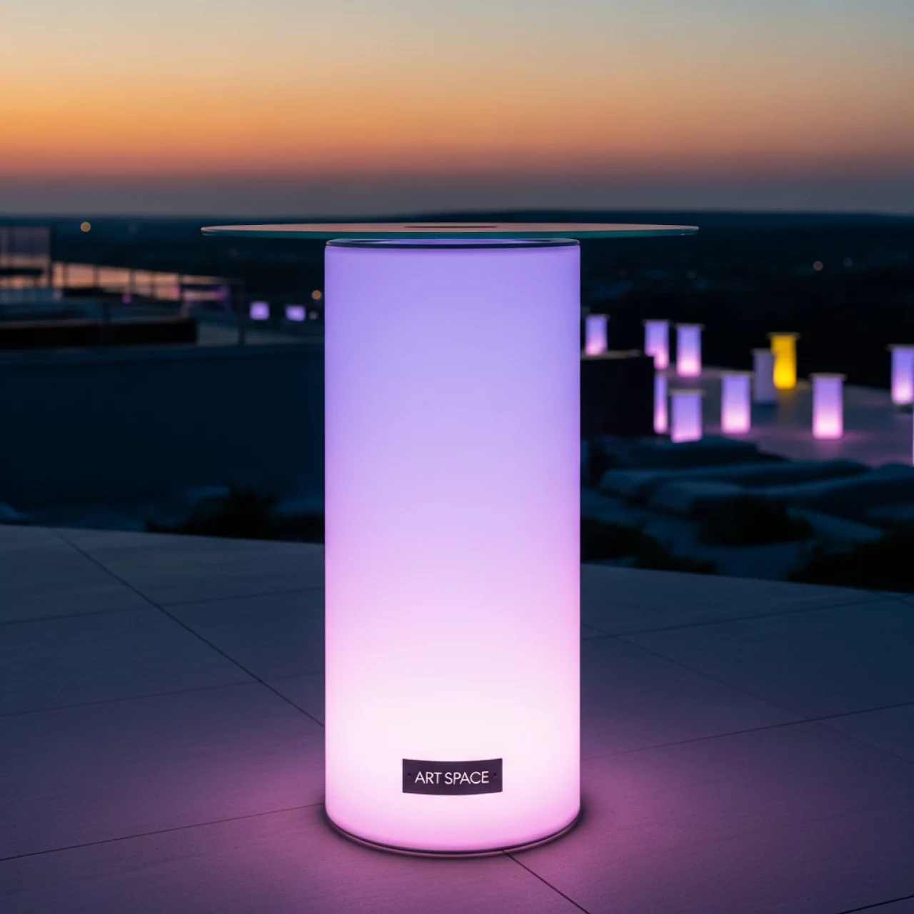 Аренда Столик цилиндр светящийся в санатории «Русь» — ART SPACE